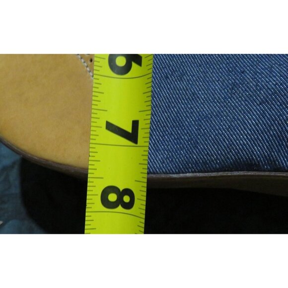 Coach Y2K Vintage Indigo Blue Denim & Tan Vachetta leather Demi Baguette Handbag - Picture 13 of 13